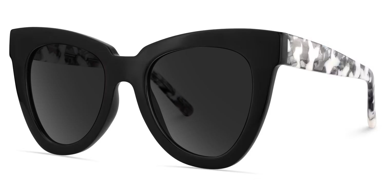 Yaser Cateye Black Sunglasses2