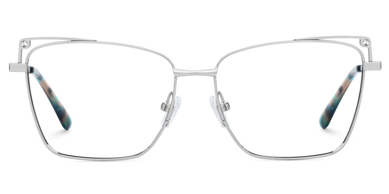 Loraine Rectangle Silver Glasses0