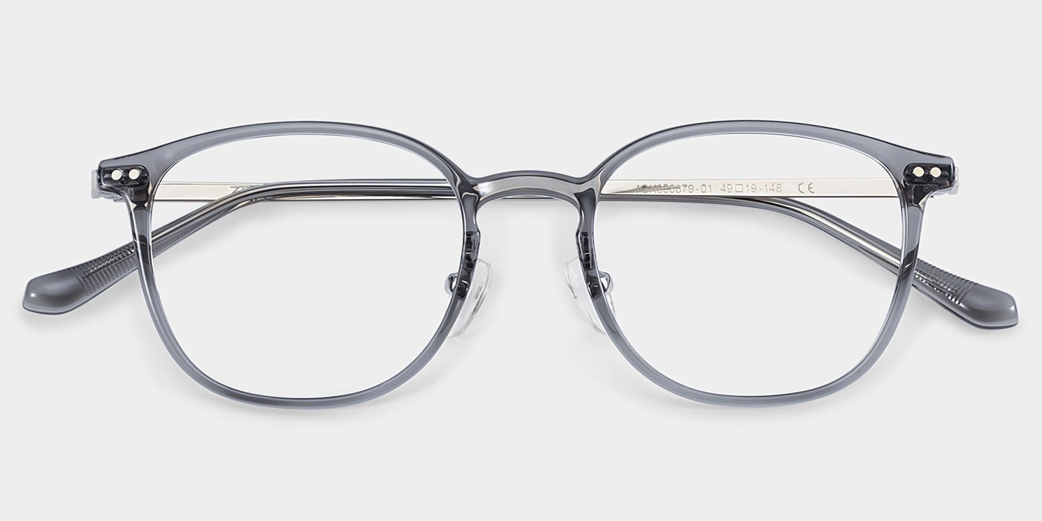 Mira Gray Frame Prescription Glasses with Oval Shape | ZEELOOL