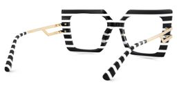 Poutine Black White Square Glasses4