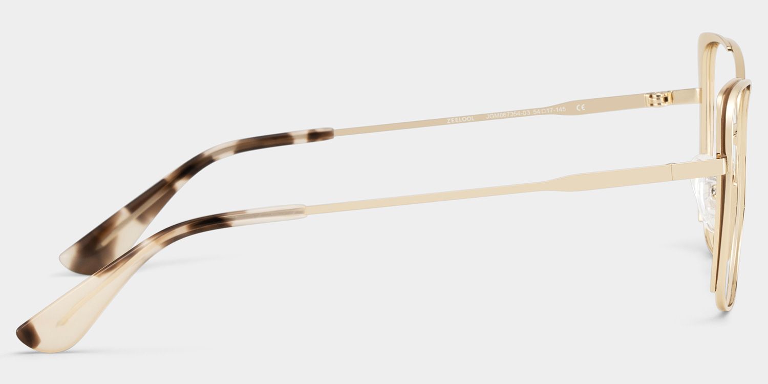 Tessa Khaki Gold Frame Glasses with Cat eye Frame Online | ZEELOOL4
