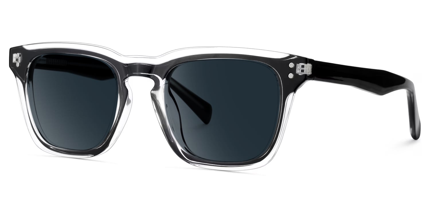 Liam Rectangle Black Crystal Sunglasses2