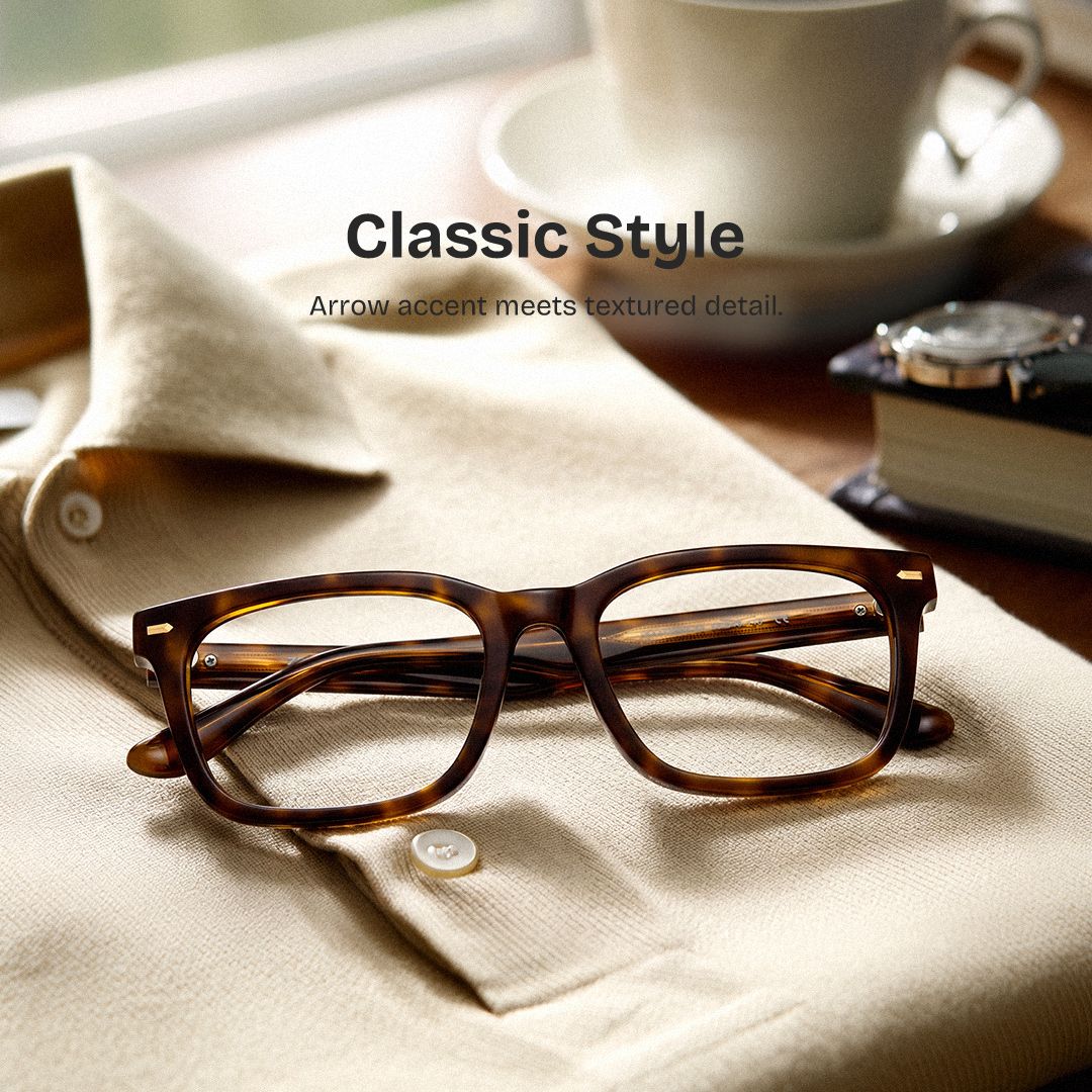 Patrick Tortoise Rectangle Eyeglasses for Men | ZEELOOL0