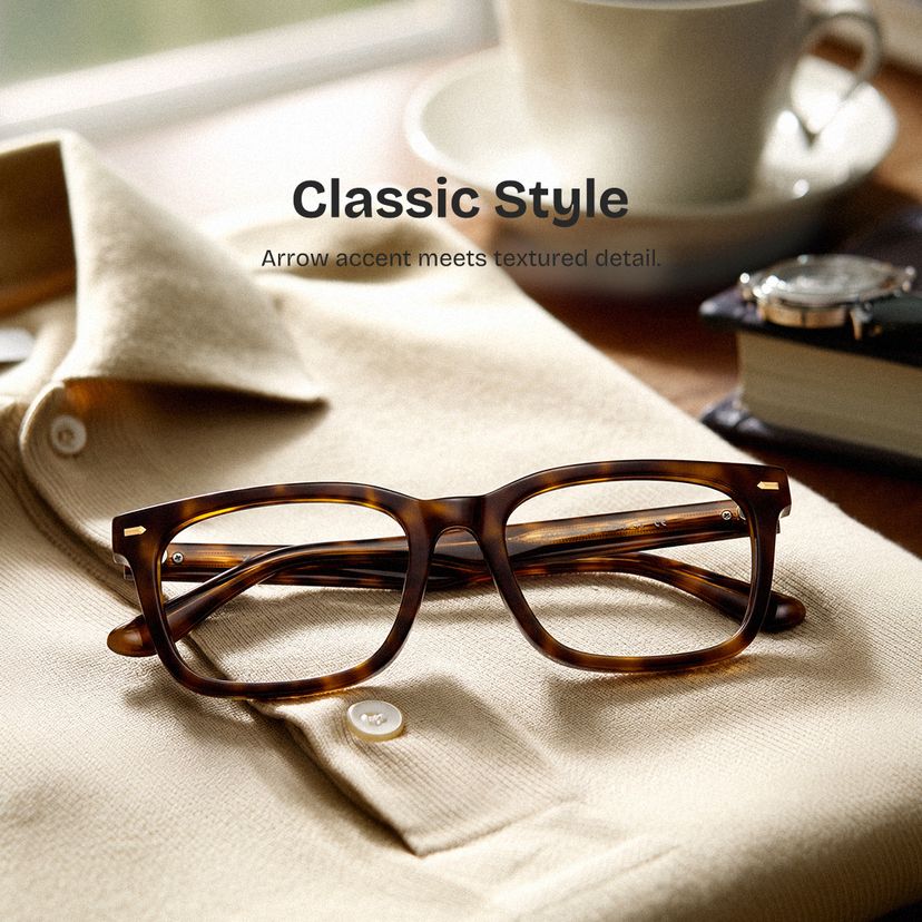Patrick Rectangle Tortoise Glasses