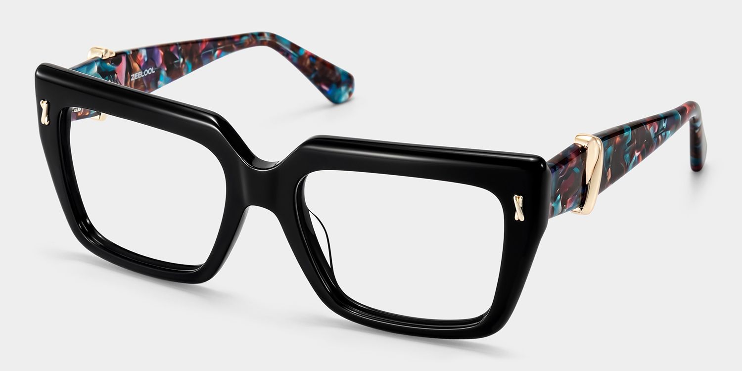 Ophelia Black Square Glasses | ZEELOOL3