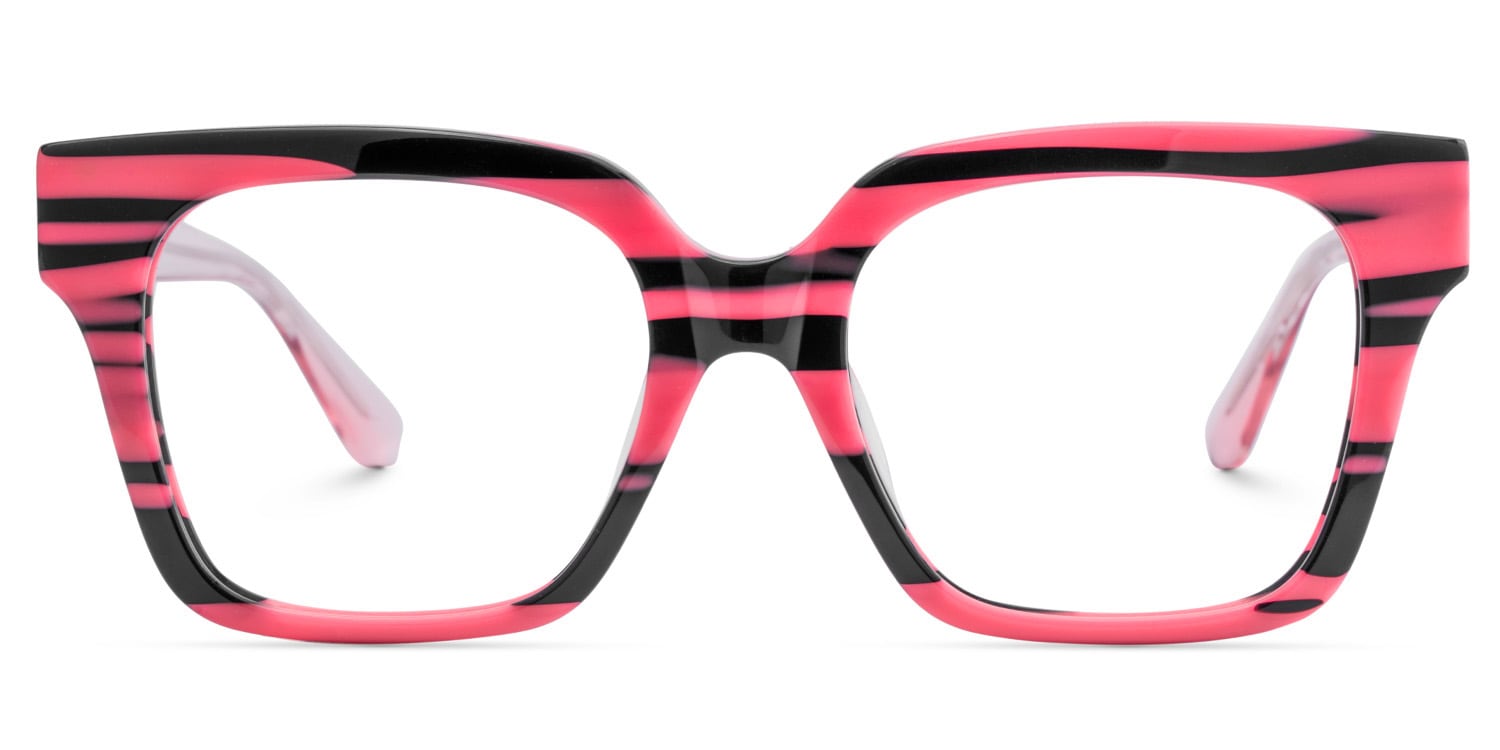 Sammi Square Pink Black Glasses