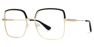 Karan Square Black Gold Glasses1