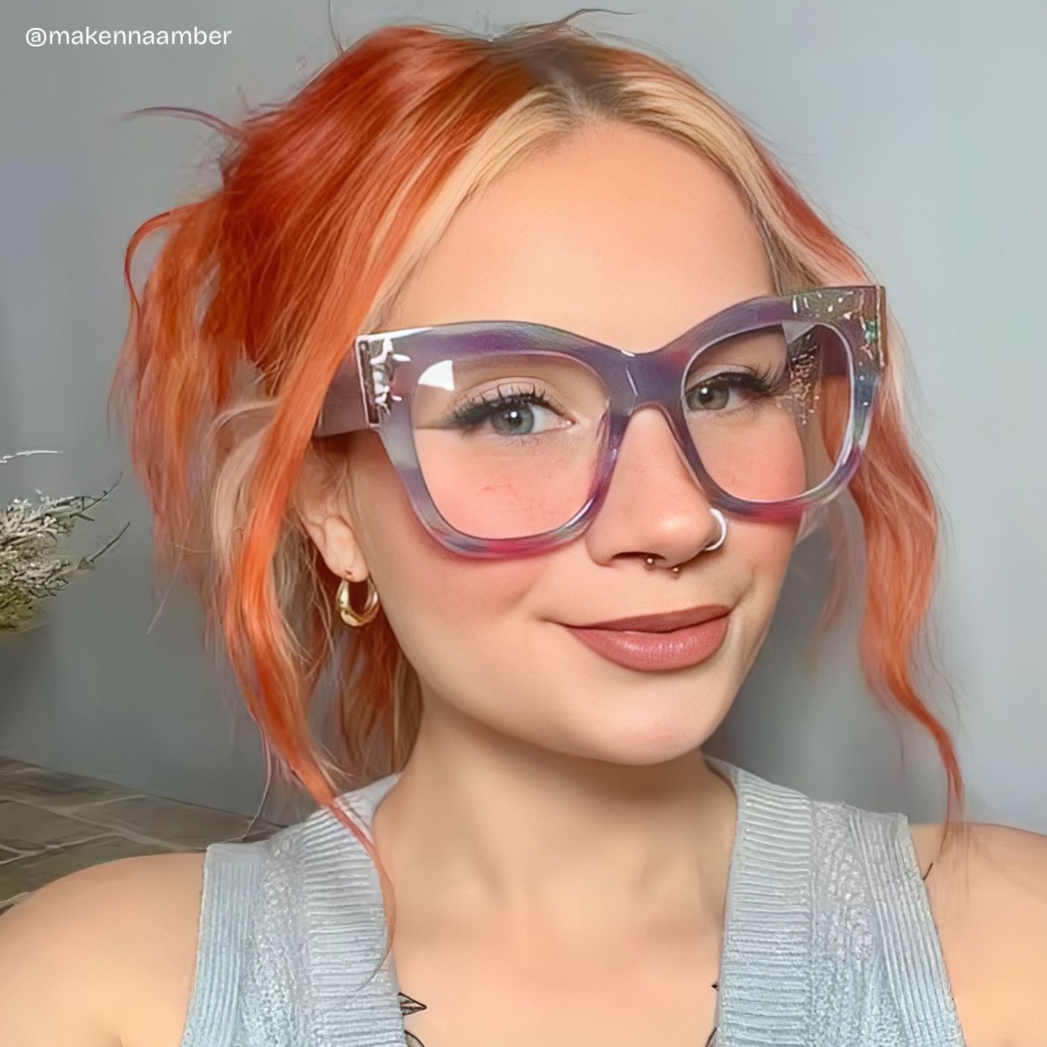 Designer Minfia Eyeglasses Blue Purple Frames Glasses7