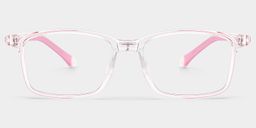 June Rectangle Clear Pink Glasses0