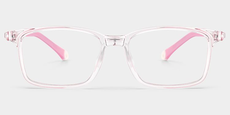 June Rectangle Clear Pink Glasses