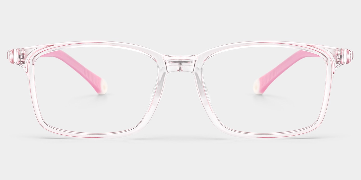 June Rectangle Crystal Pink Glasses