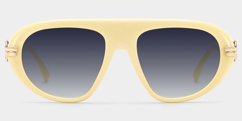 Aveline White Aviator Sunglasses