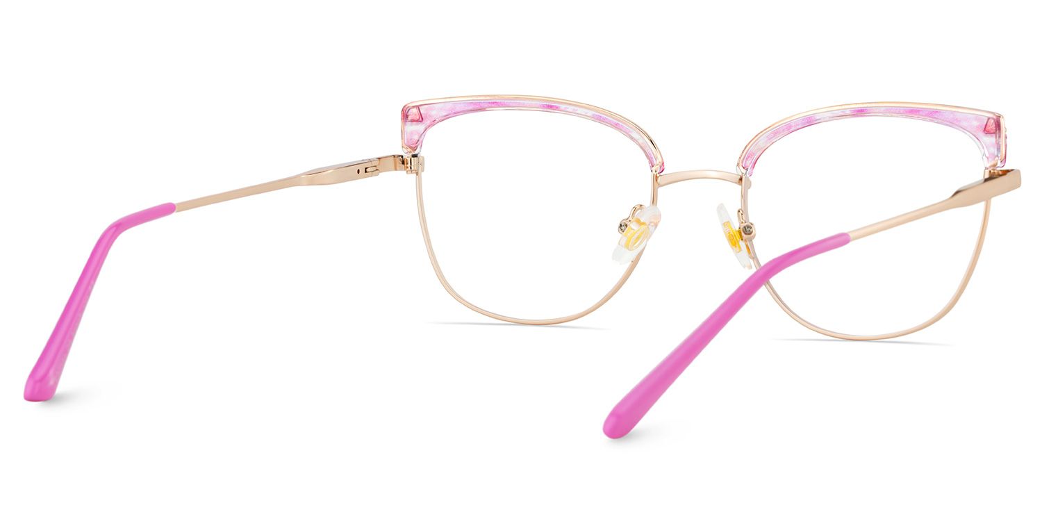 Beau Eyeglasses in Cat eye Pink Gold Frame | Zeelool5