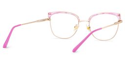 Beau Cat eye Pink Gold Glasses5