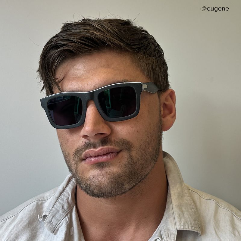 Riley Dark-Gray Rectangle Sunglasses