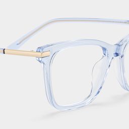 Eliot Clear Blue Rectangle Glasses5