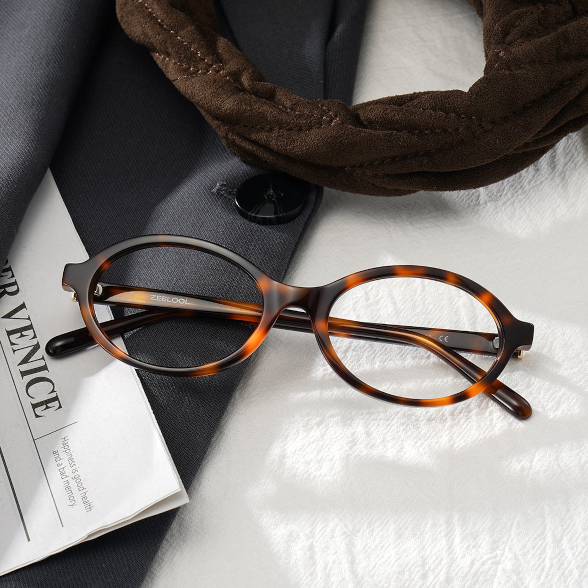 Oval Tortoise Eyeglasses- Everly Acetate Frame Glasses2