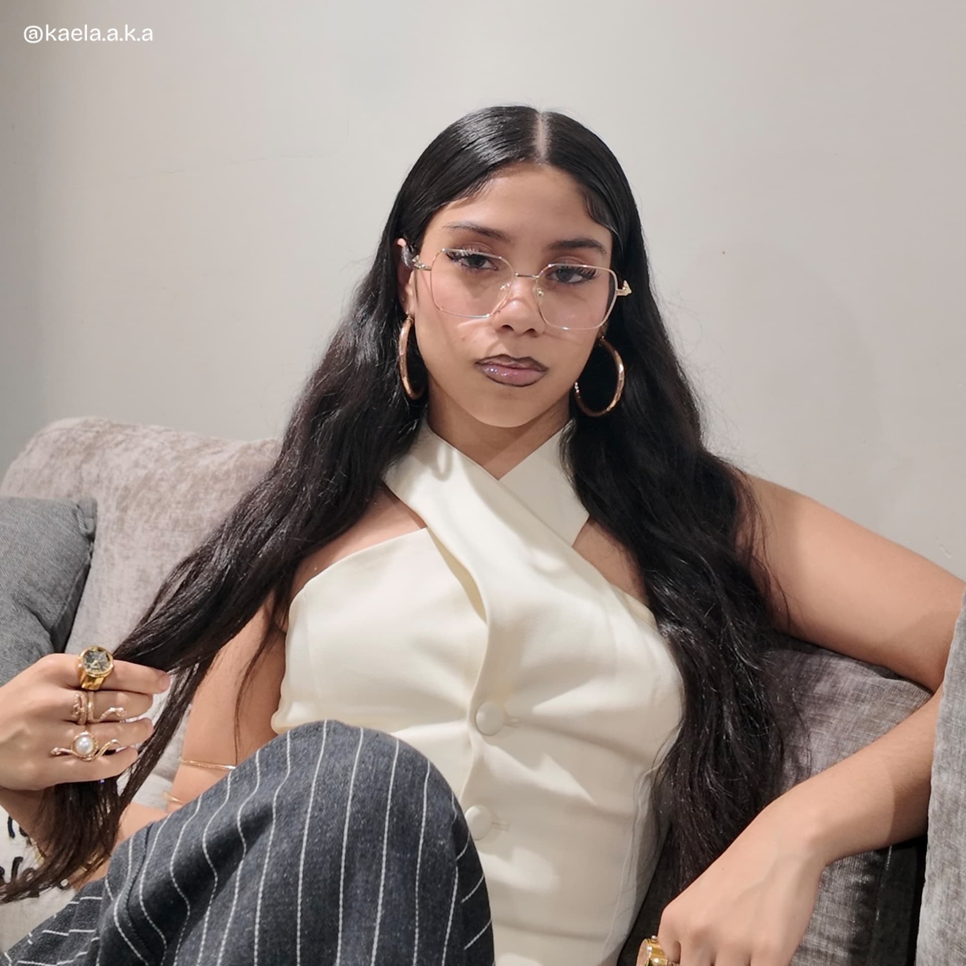 Kayla geometric gold Frame glasses Online | ZEELOOL7