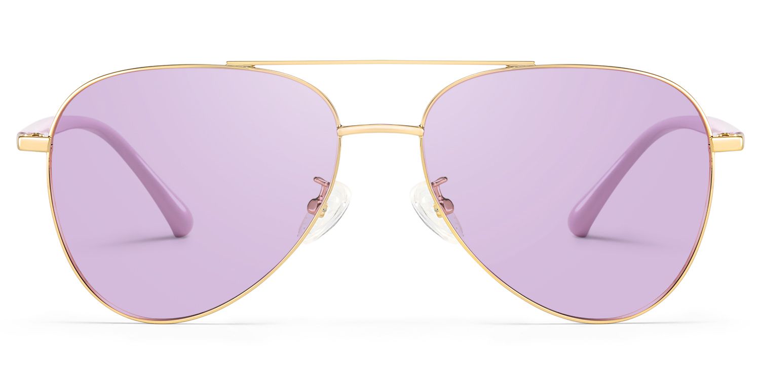 Zeelool Women's Aviator Rose-Gold Metal Sunglasses