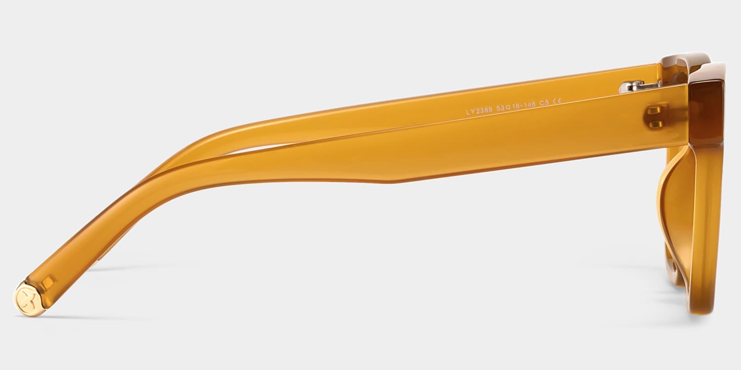 Azul Square Champagne Polarized Sunglasses4