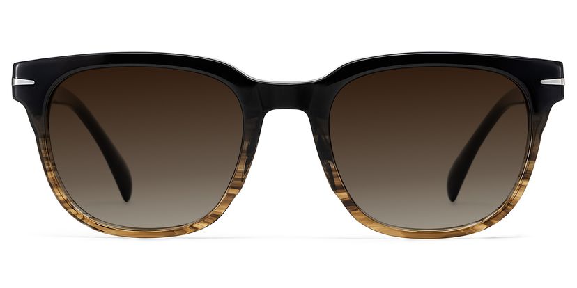 Rocco Rectangle Brown Frame Polarized Sunglasses