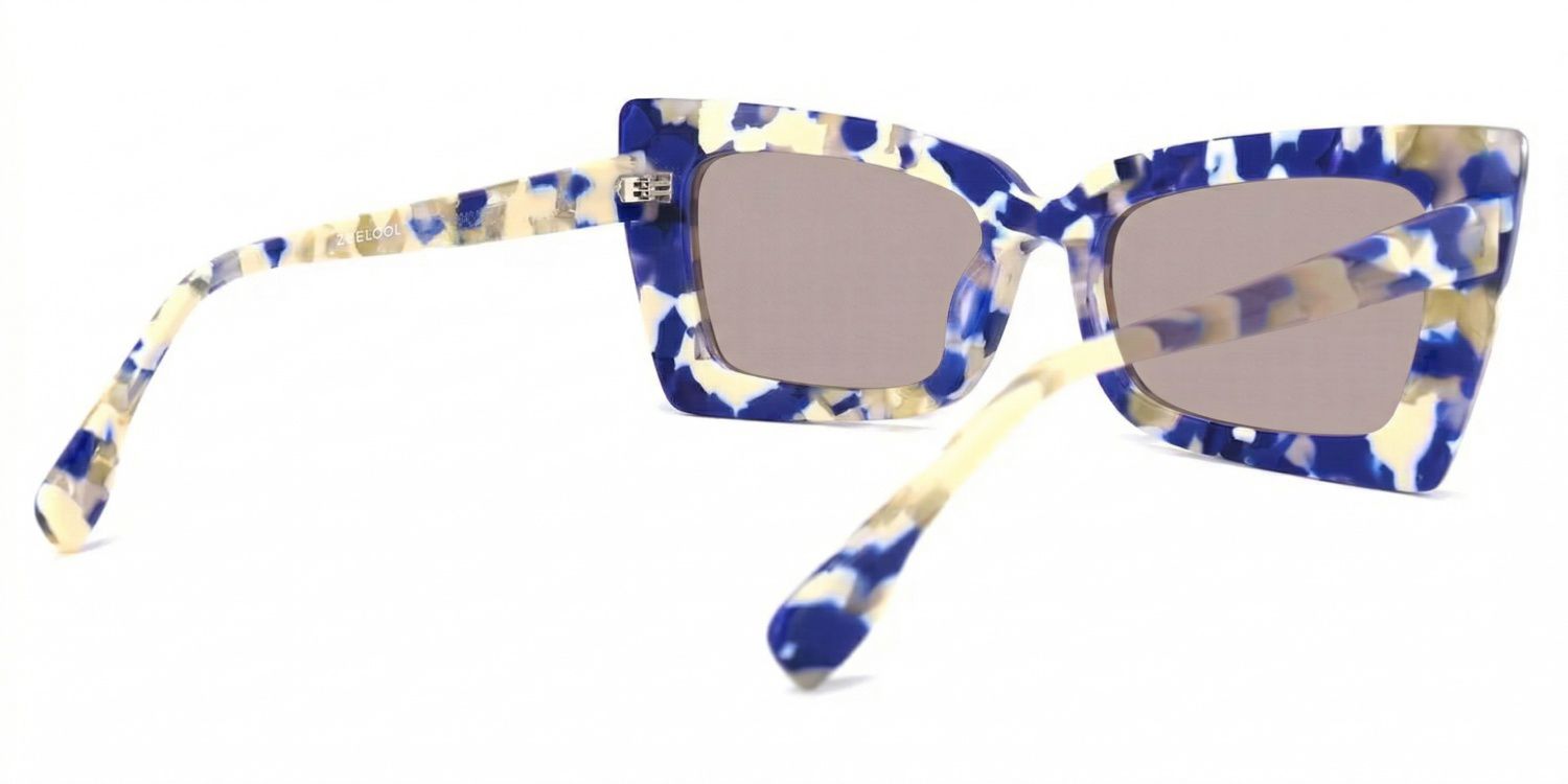 Newell Rectangle Style Blue-Floral Frame Sunglasses | ZEELOOL3