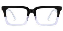 Hattie Rectangle Black Clear Glasses0