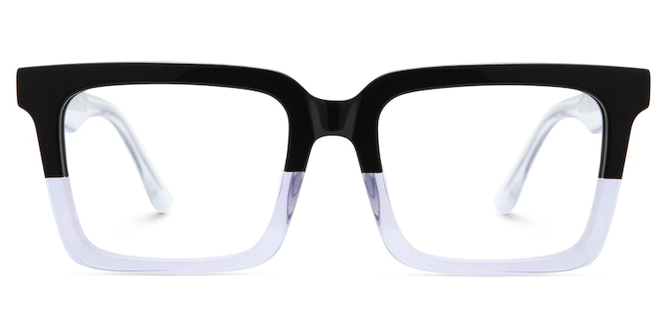 Hattie Rectangle Black Crystal Glasses