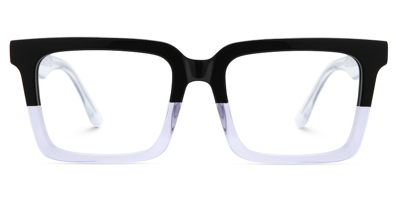 Hattie Rectangle Black Crystal Glasses