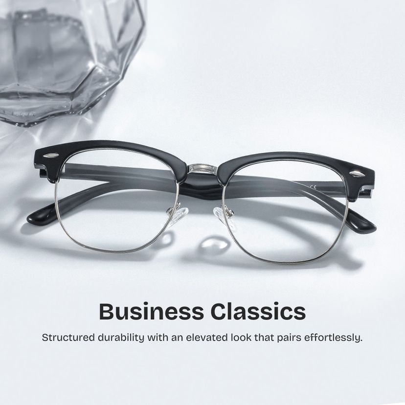 Hacker Browline Black Glasses