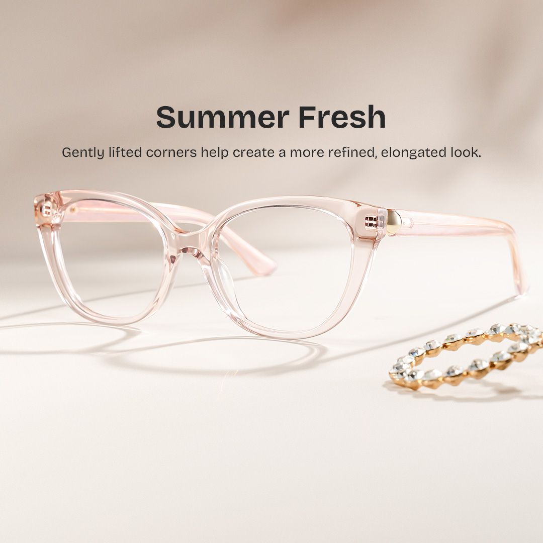 Charlotte Pink Clear Cat Eye Glasses Frames for Sale | Z...0
