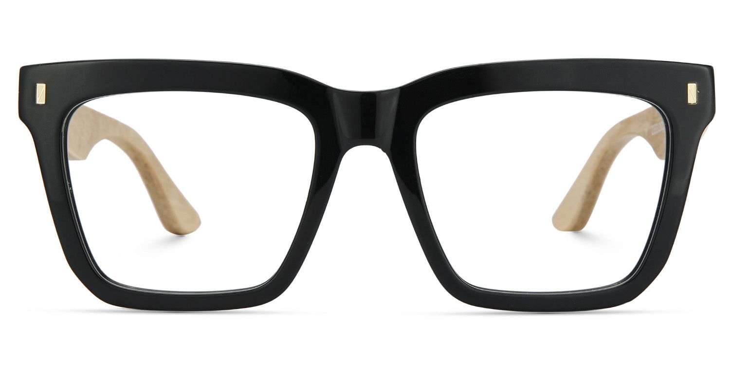 Rectangle Vintage Glasses With Wood Temples1