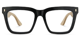 Nickacey Rectangle Black Glasses1