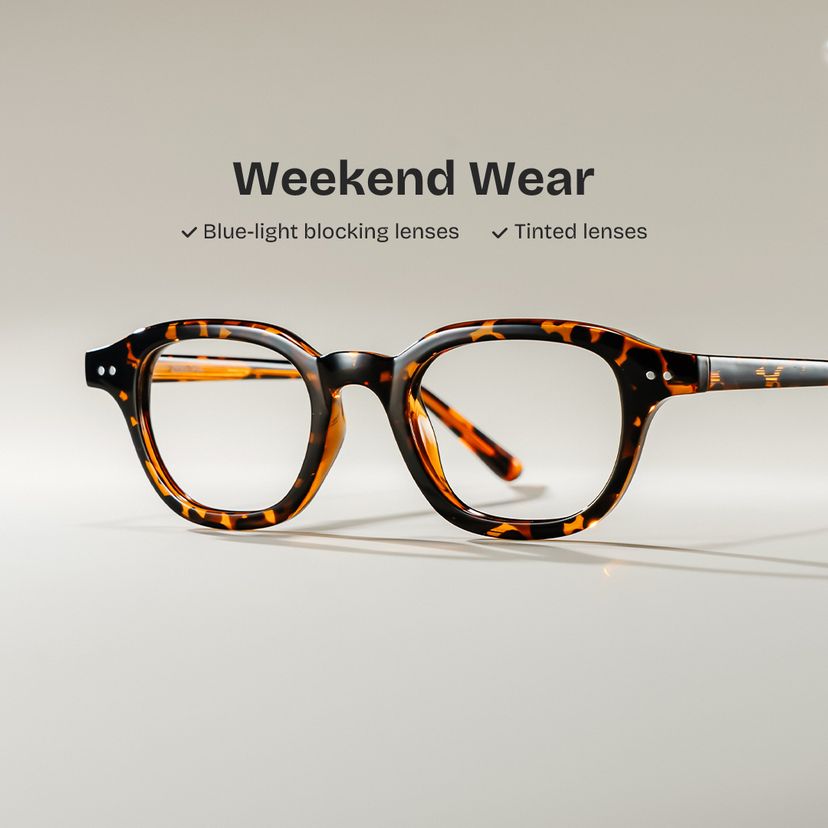 Amber Square Tortoise Glasses