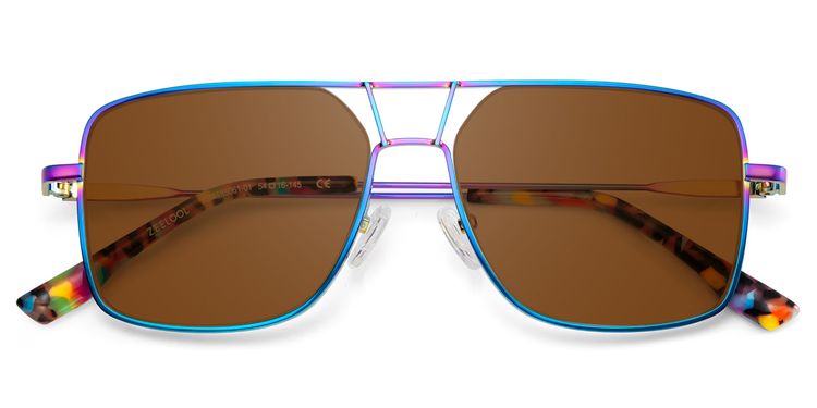 Bowdry Aviator Iridescent Sunglasses