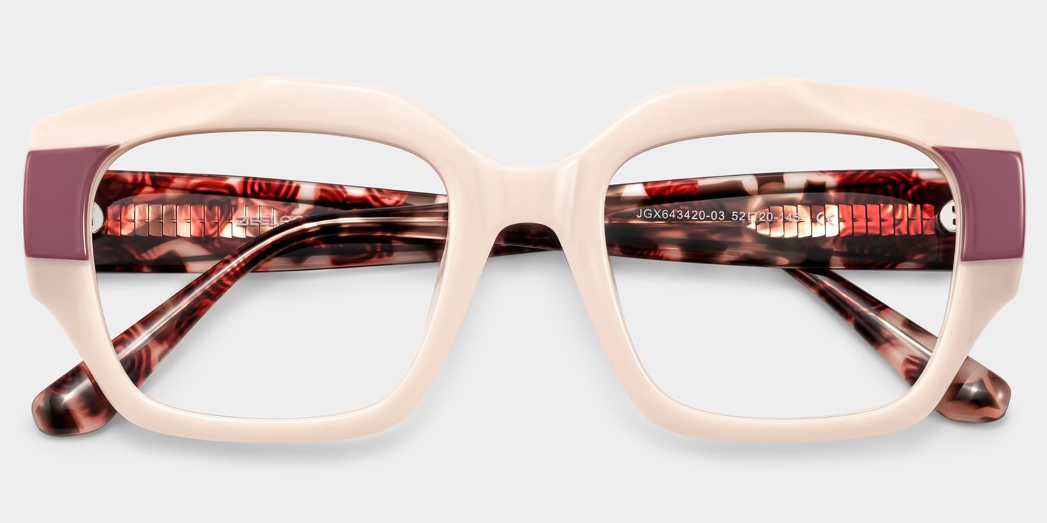 Sonnet Pink Square Glasses | ZEELOOL2
