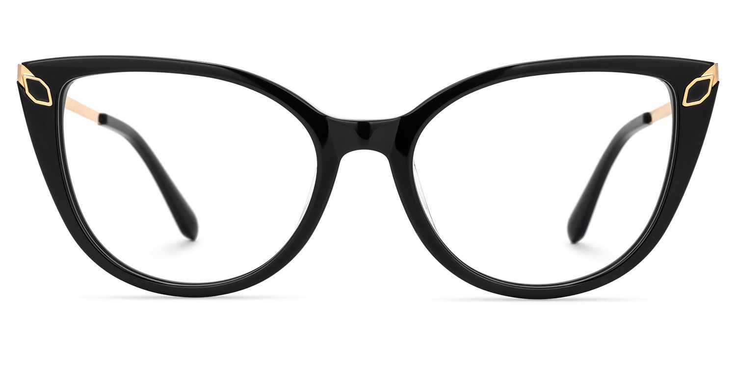 Pearce Black Eyeglasses with Cat-eye Shape Frame0