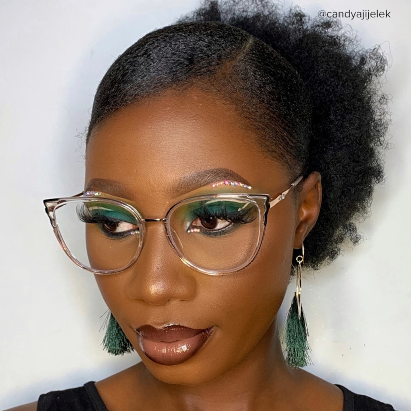 Estrada Cateye Black-Crystal Glasses