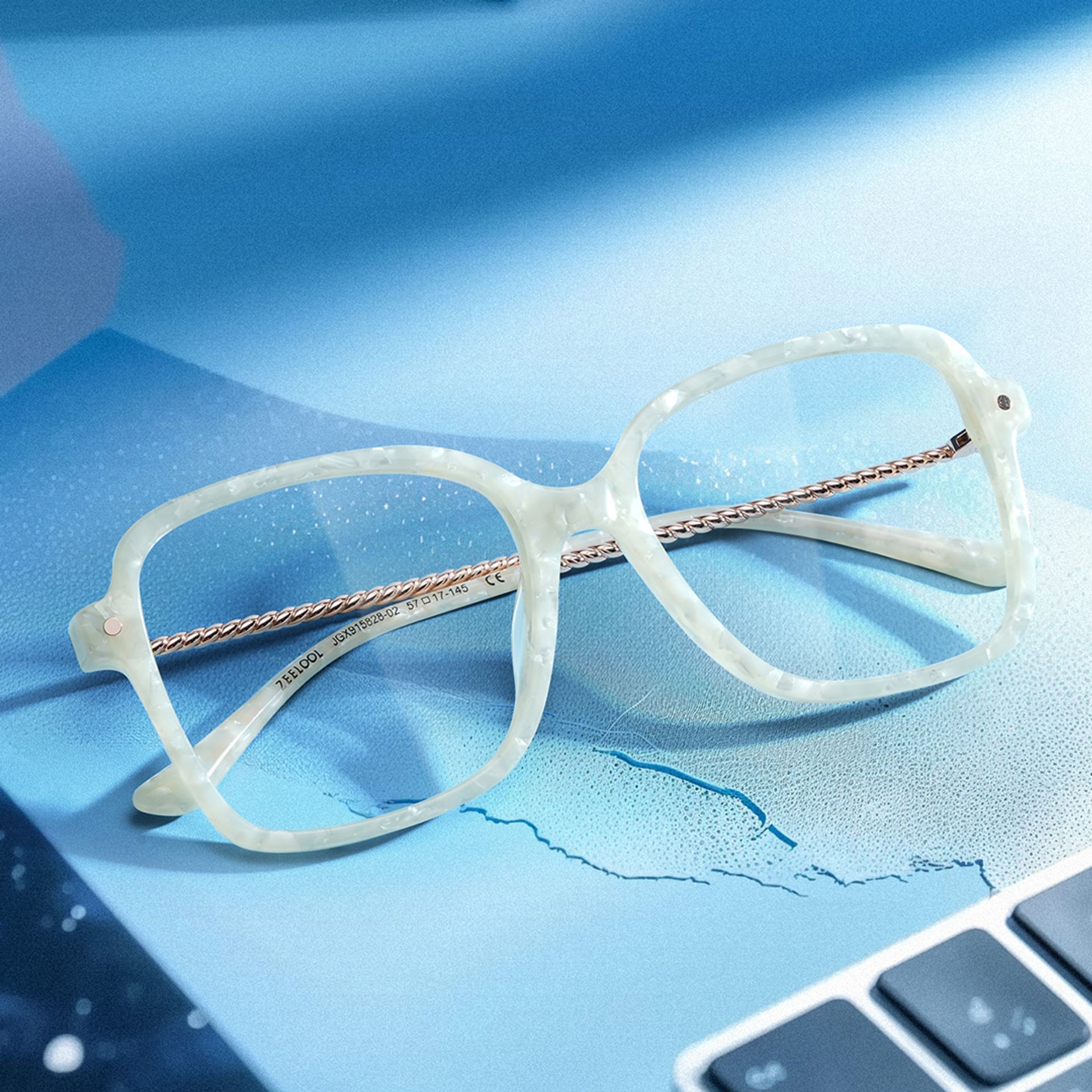 Thin Frame Square Glasses With White On Sale4