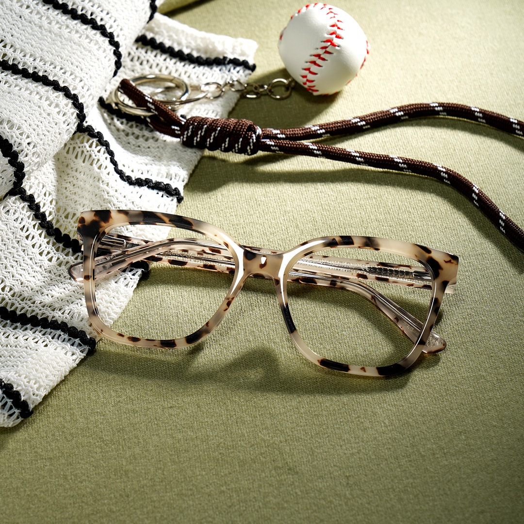 セージ a.sama 38 Sage Crystal Frame Glasses with Rectangle Frame Online | ZEELOOL