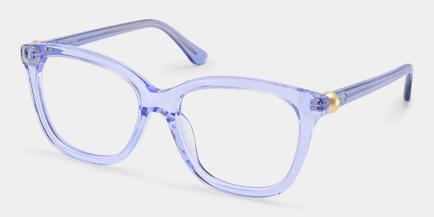 Isabella Clear Blue Square Eyeglass Frames for Sale | ZEE...2