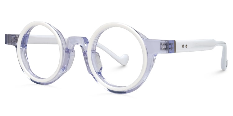 Glanton Round White Glasses