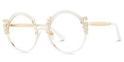 Nelida Round White Glasses2