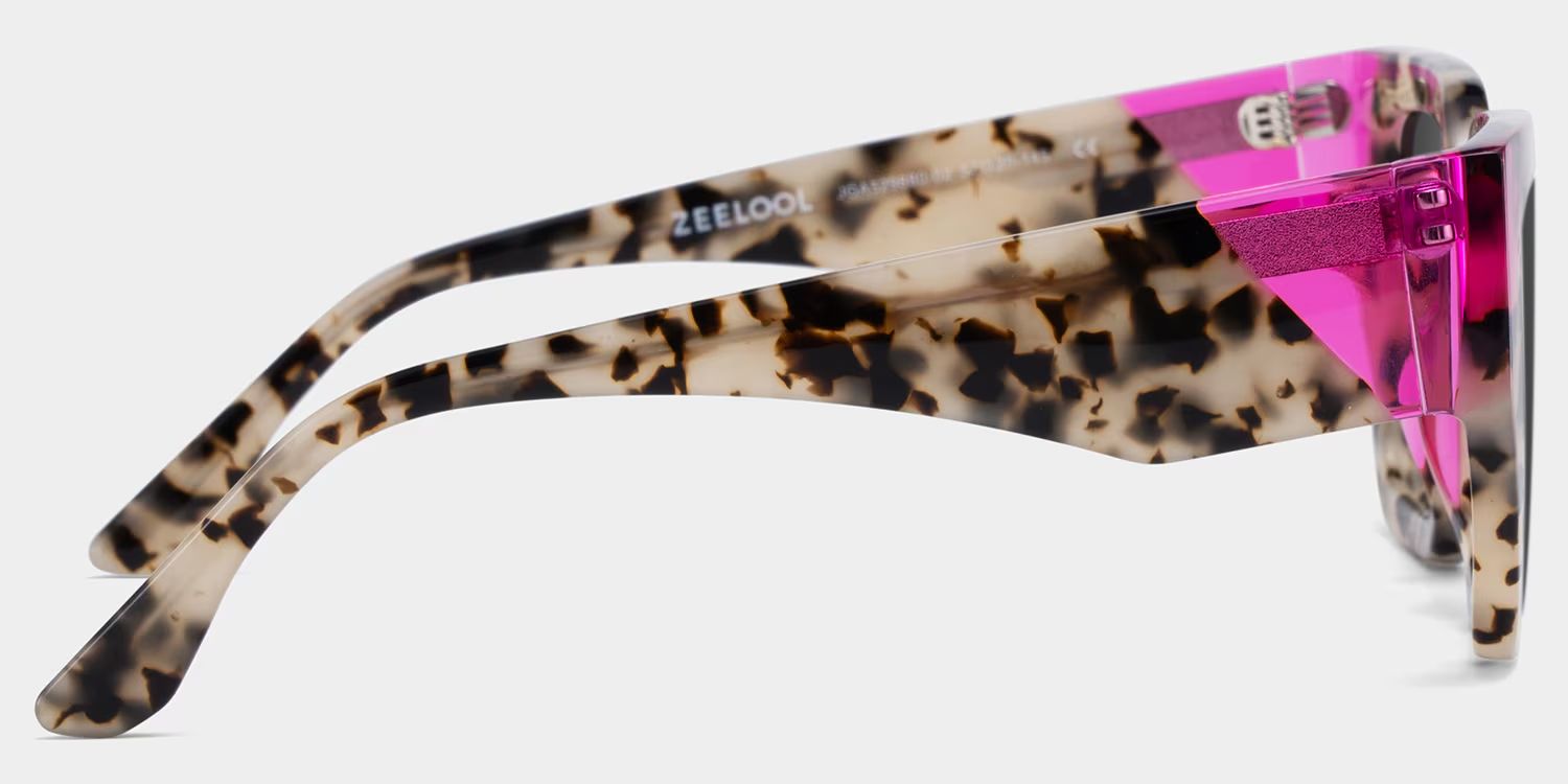 Viva Tortoise Pink Square Polarized Sunglasses for Driving | ZEELOOL