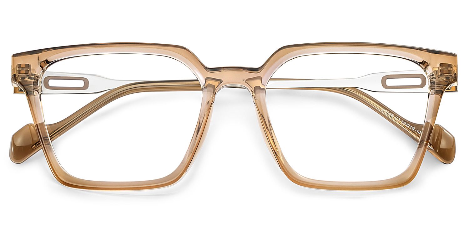Mabel Eyeglasses in Square Beige Frame | Zeelool2