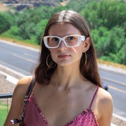 Hannah White Rectangle Glasses6