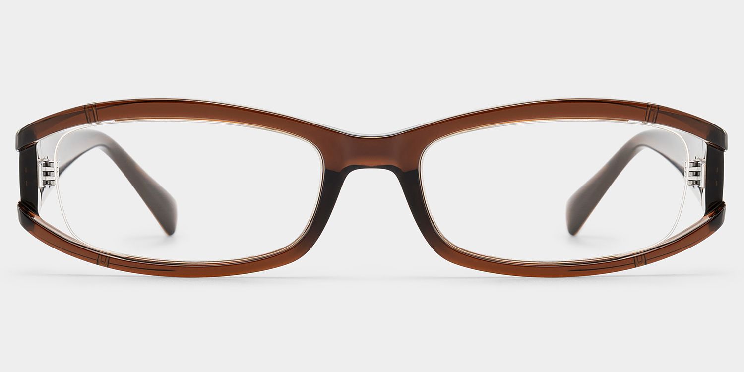 Willow Y2K Brown Rectangle Glasses for Ladies | ZEELOOL1