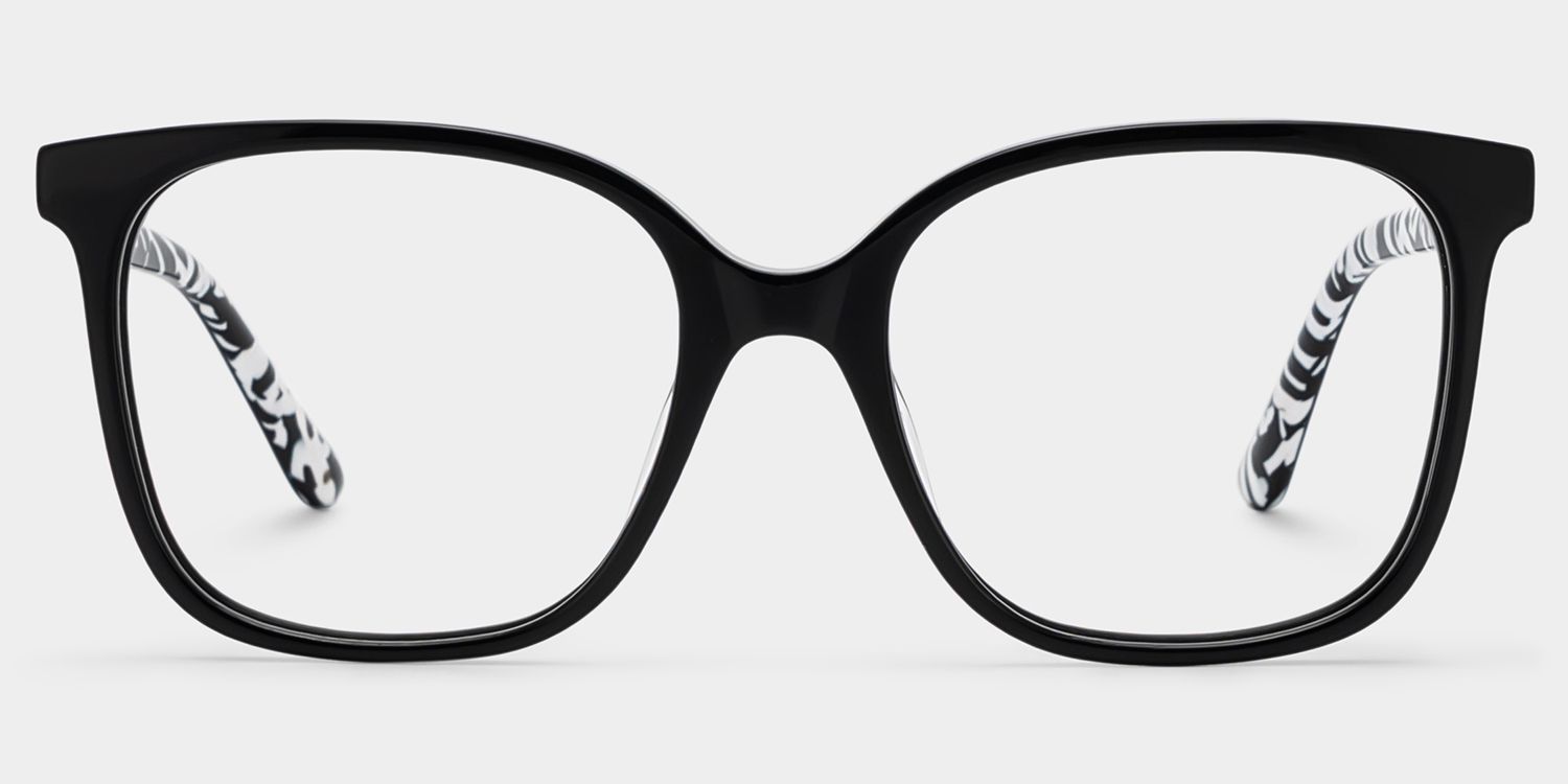 Affordable Caroline Thin Black Square Frames Glasses | ZEELOOL0