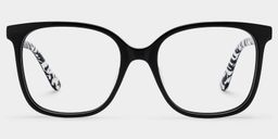 Caroline Black Square Glasses0