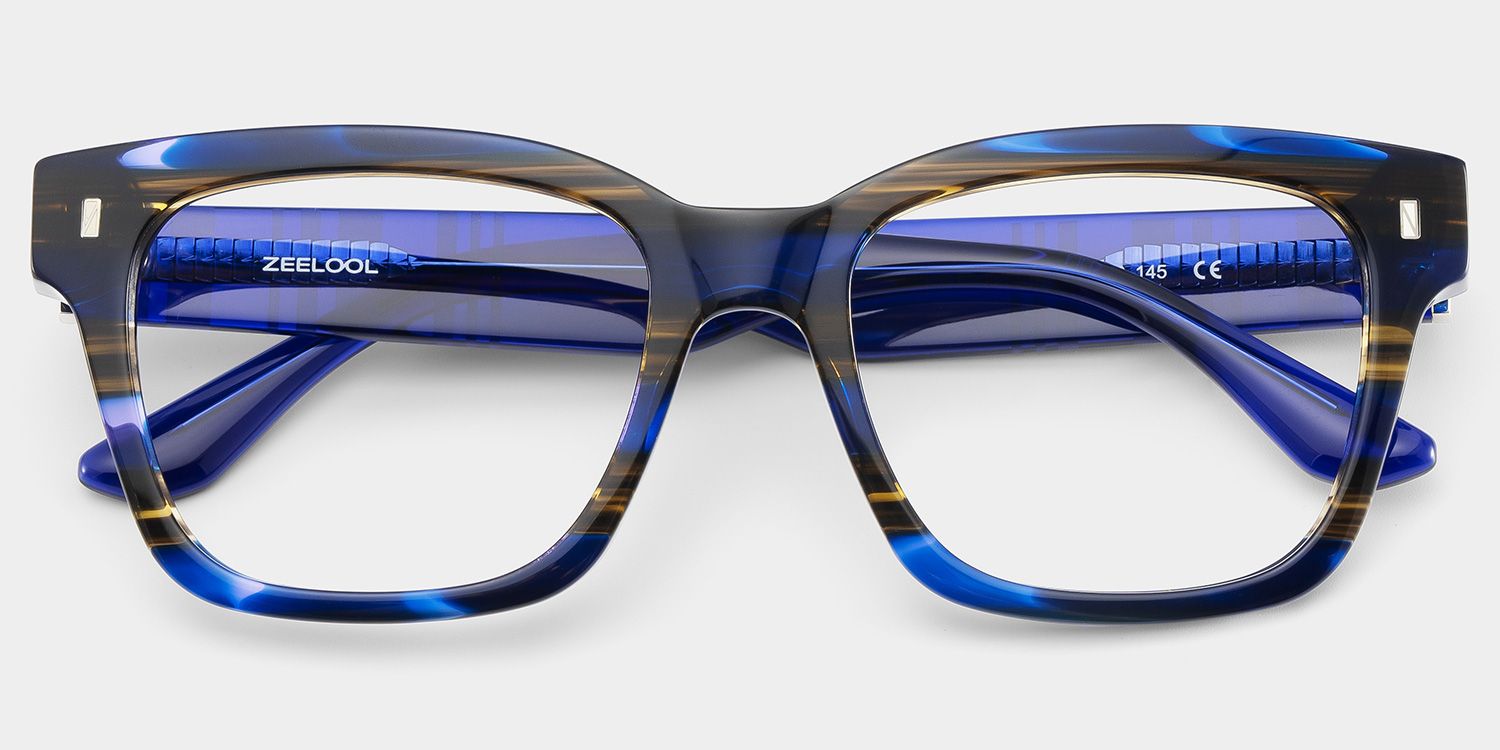 Pride blue square frame glasses Online | ZEELOOL